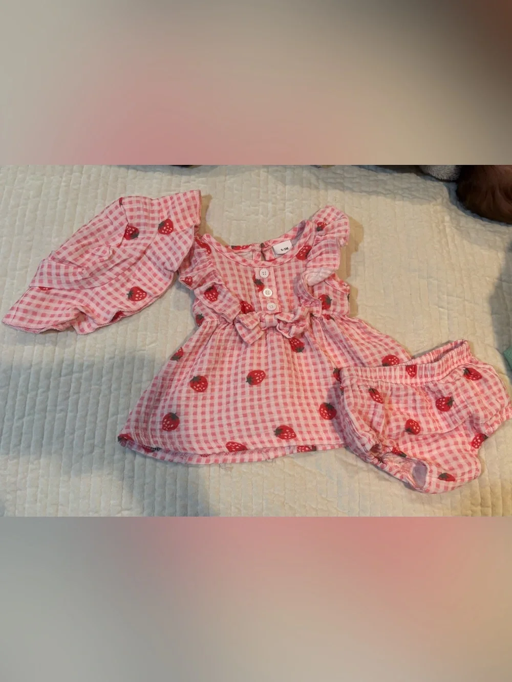 3 Piece Strawberry Baby Girl Set